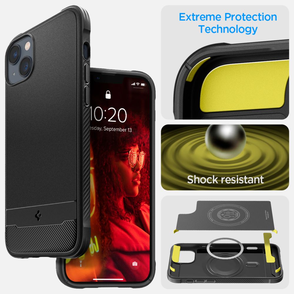 COPERTURA SPIGEN RUGGED ARMOR MAG MAGSAFE IPHONE 14 NERO OPACO