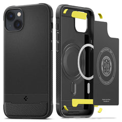 COPERTURA SPIGEN RUGGED ARMOR MAG MAGSAFE IPHONE 14 NERO OPACO