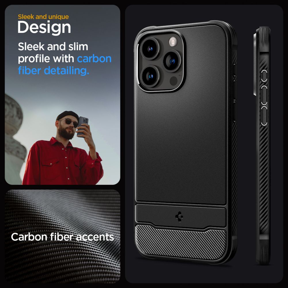 COPERTURA SPIGEN RUGGED ARMOR MAG MAGSAFE IPHONE 15 PRO MAX NERO OPACO