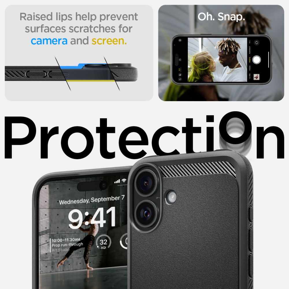 COPERTURA SPIGEN RUGGED ARMOR MAG MAGSAFE IPHONE 16 NERO OPACO