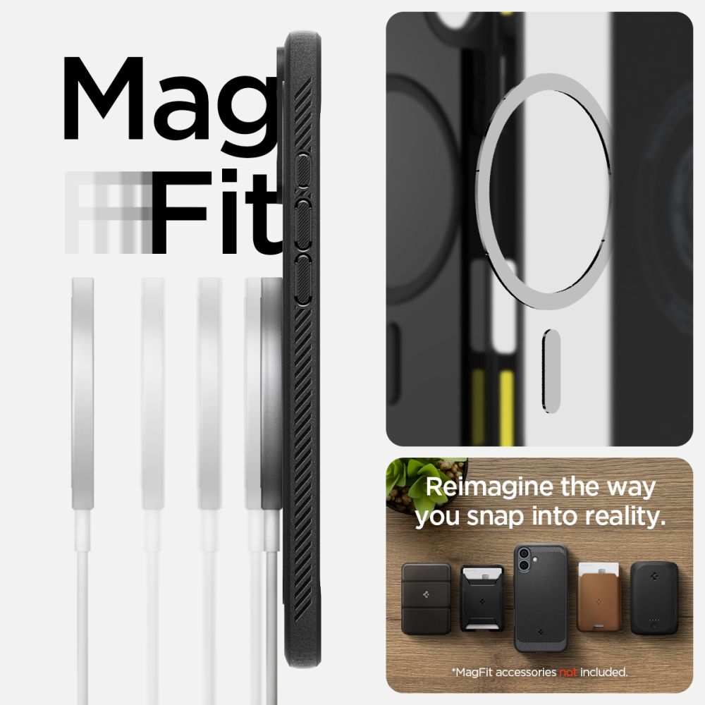 COPERTURA SPIGEN RUGGED ARMOR MAG MAGSAFE IPHONE 16 PLUS NERO OPACO