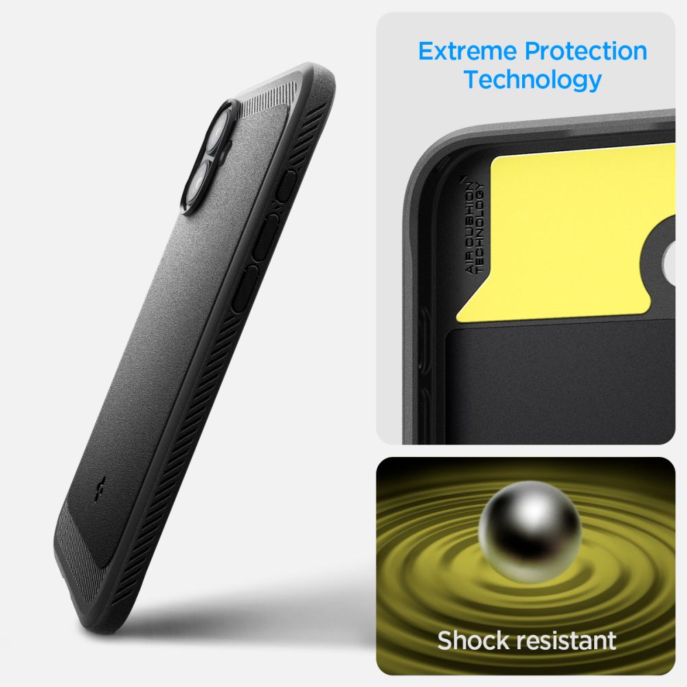 COPERTURA SPIGEN RUGGED ARMOR MAG MAGSAFE IPHONE 16 PLUS NERO OPACO