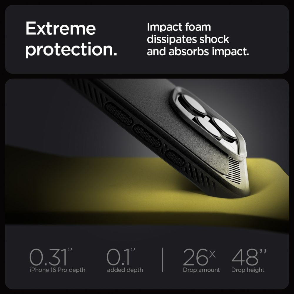 COPERTURA SPIGEN RUGGED ARMOR MAG MAGSAFE IPHONE 16 PRO NERO OPACO