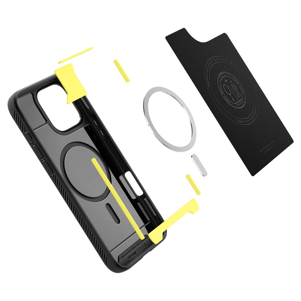 COPERTURA SPIGEN RUGGED ARMOR MAG MAGSAFE IPHONE 16 PRO NERO OPACO