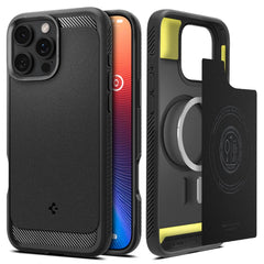 COPERTURA SPIGEN RUGGED ARMOR MAG MAGSAFE IPHONE 16 PRO NERO OPACO
