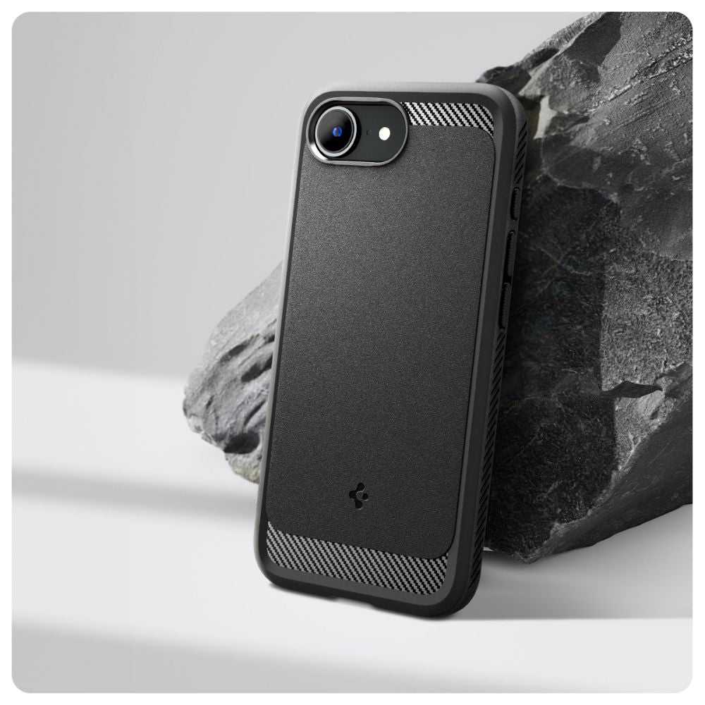 COPERTURA SPIGEN RUGGED ARMOR MAG MAGSAFE IPHONE 16E NERO OPACO