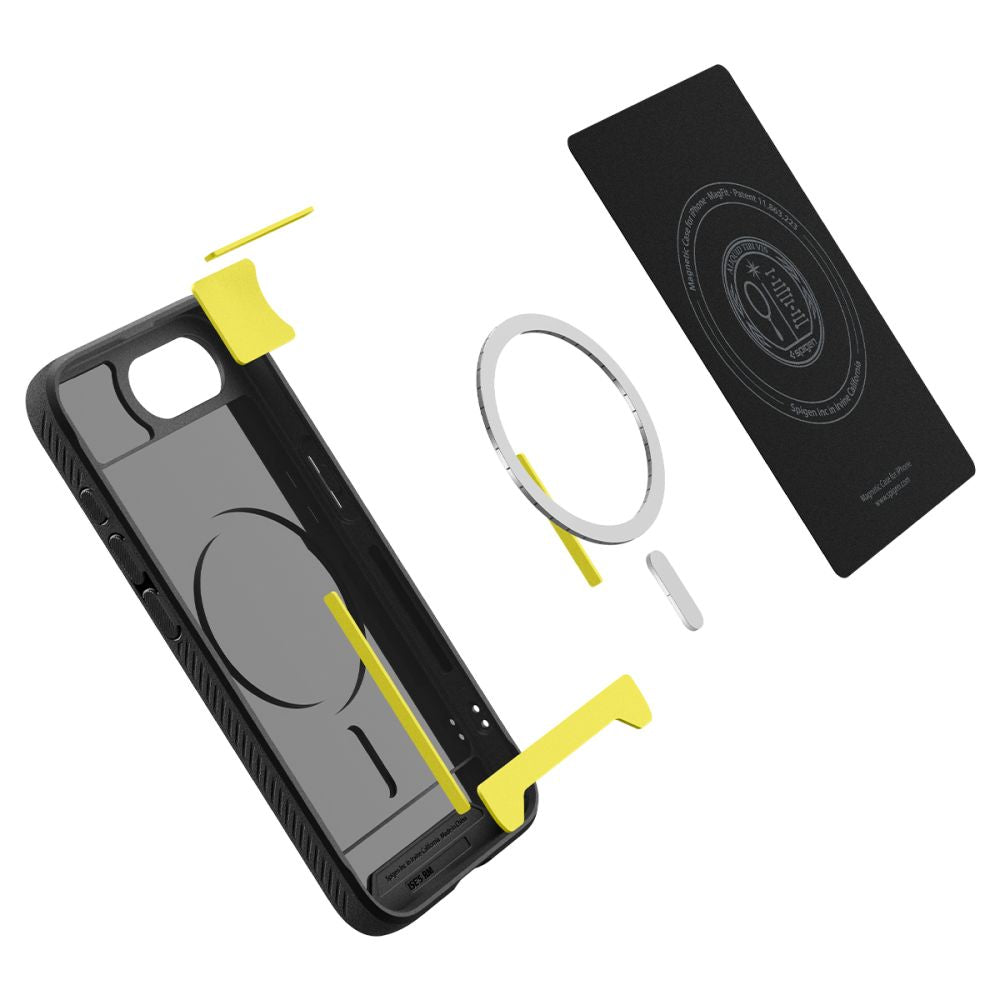 COPERTURA SPIGEN RUGGED ARMOR MAG MAGSAFE IPHONE 16E NERO OPACO
