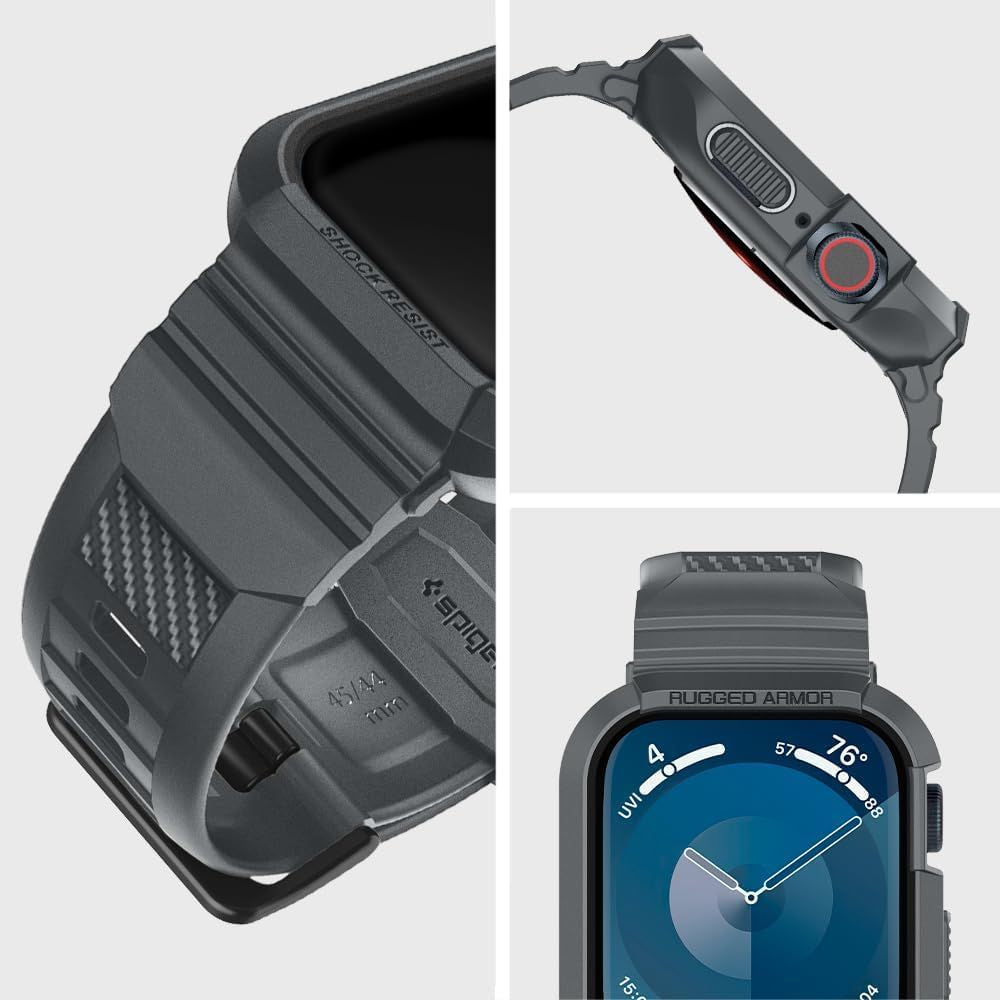CINTURINO SPIGEN RUGGED ARMOR "PRO" APPLE WATCH 4 / 5 / 6 / 7 / 8 / 9 / SE (44 / 45 MM) GRIGIO SCURO