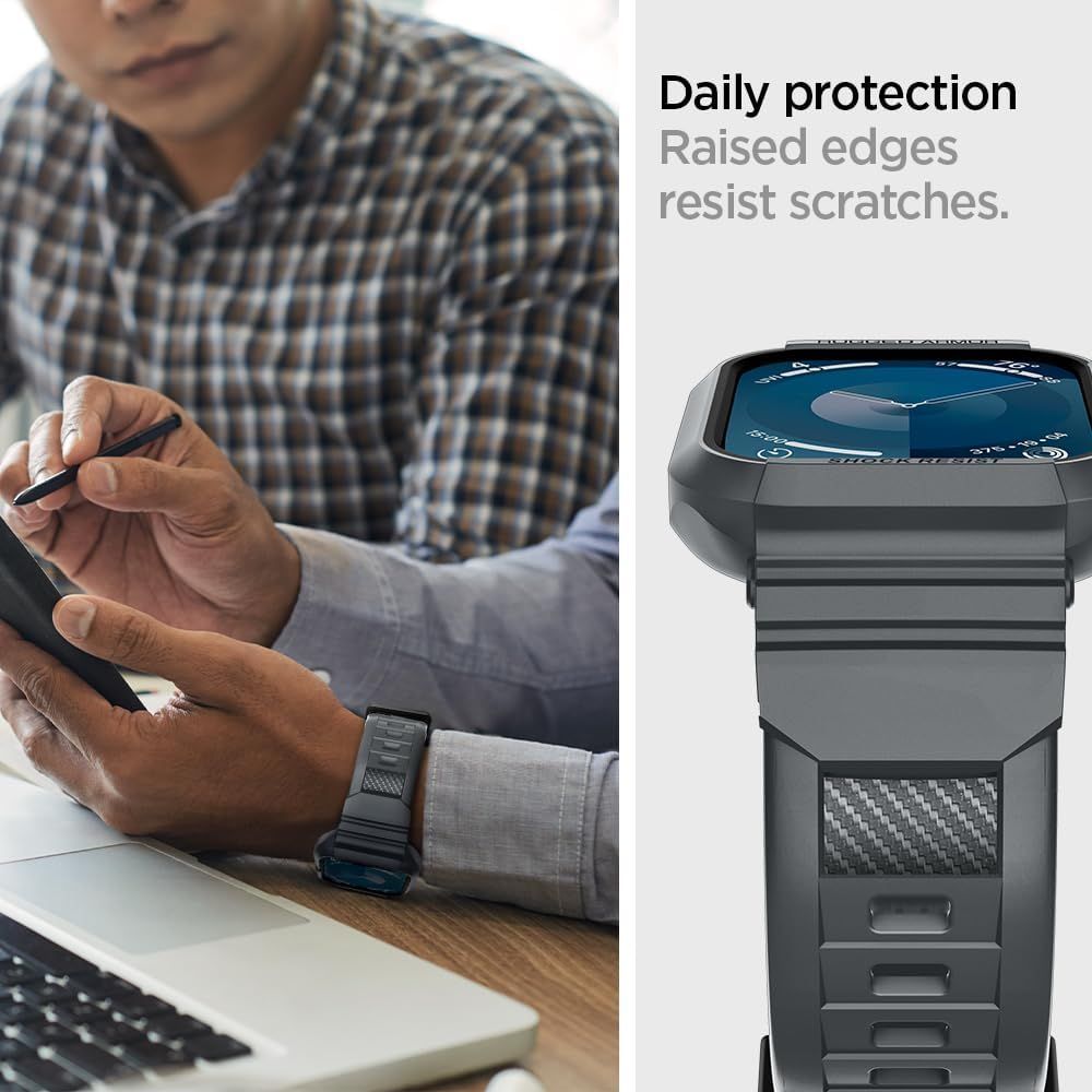 CINTURINO SPIGEN RUGGED ARMOR "PRO" APPLE WATCH 4 / 5 / 6 / 7 / 8 / 9 / SE (44 / 45 MM) GRIGIO SCURO
