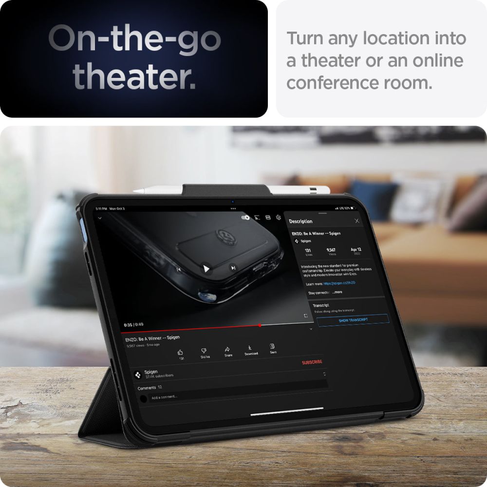 COPERTURA / INVOLUCRO PER IPAD 10.9 2022 SPIGEN RUGGED ARMOR "PRO" NERO