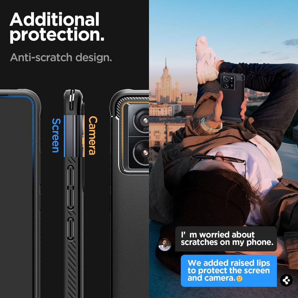 COPERTURA SPIGEN RUGGED ARMOR XIAOMI 13T / 13T PRO NERO OPACO