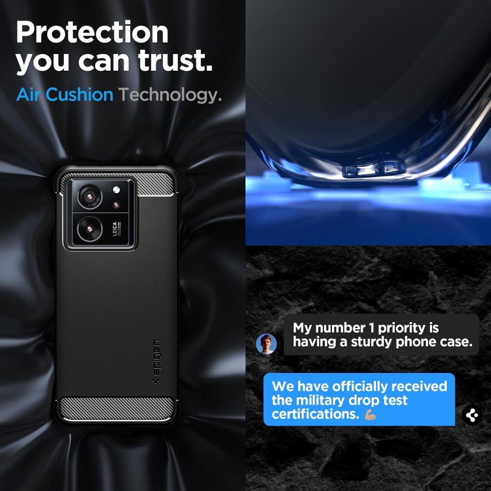 COPERTURA SPIGEN RUGGED ARMOR XIAOMI 13T / 13T PRO NERO OPACO