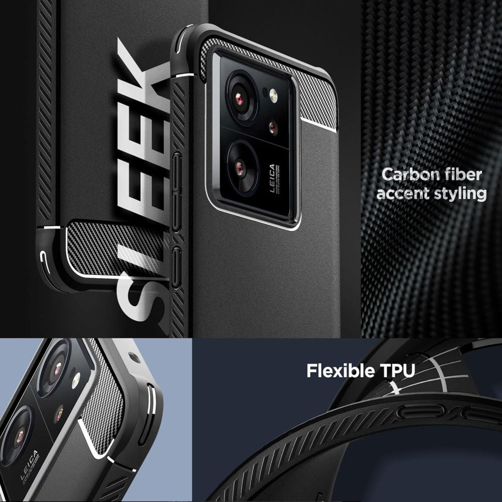 COPERTURA SPIGEN RUGGED ARMOR XIAOMI 13T / 13T PRO NERO OPACO