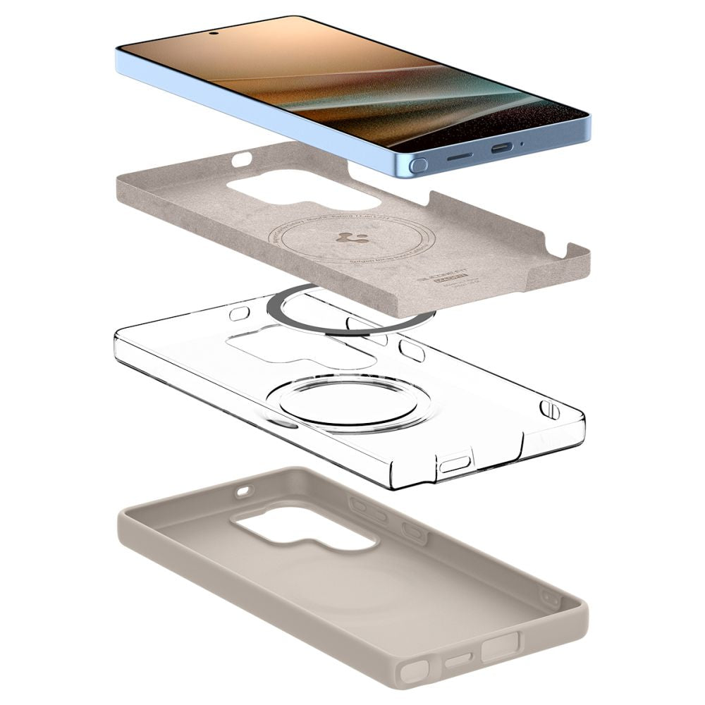 COPERTURA SPIGEN SILICONE FIT MAG MAGSAFE GALAXY S25 ULTRA TITANIO NATURALE
