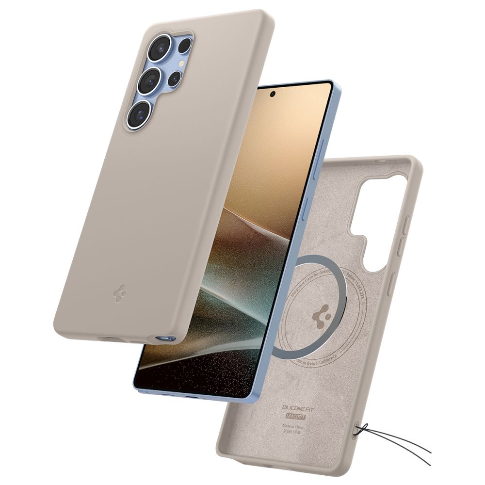 COPERTURA SPIGEN SILICONE FIT MAG MAGSAFE GALAXY S25 ULTRA TITANIO NATURALE