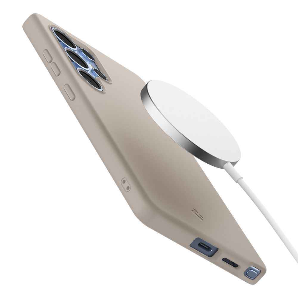 COPERTURA SPIGEN SILICONE FIT MAG MAGSAFE GALAXY S25 ULTRA TITANIO NATURALE