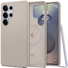 COPERTURA SPIGEN SILICONE FIT MAG MAGSAFE GALAXY S25 ULTRA TITANIO NATURALE