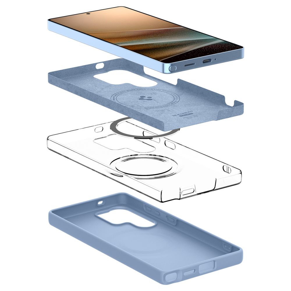 COPERTURA SPIGEN SILICONE FIT MAG MAGSAFE GALAXY S25 ULTRA ZAFFIRO BLU