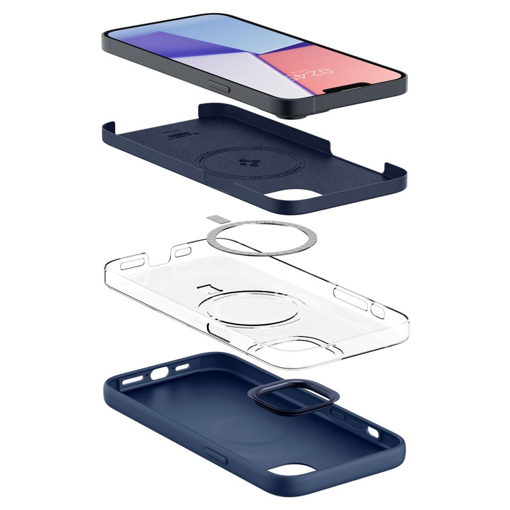COPERTURA SPIGEN SILICONE FIT MAG MAGSAFE IPHONE 14 PLUS BLU NAVY