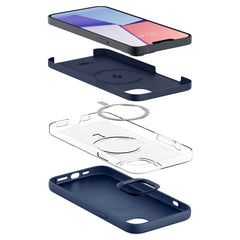 COPERTURA SPIGEN SILICONE FIT MAG MAGSAFE IPHONE 14 PLUS BLU NAVY