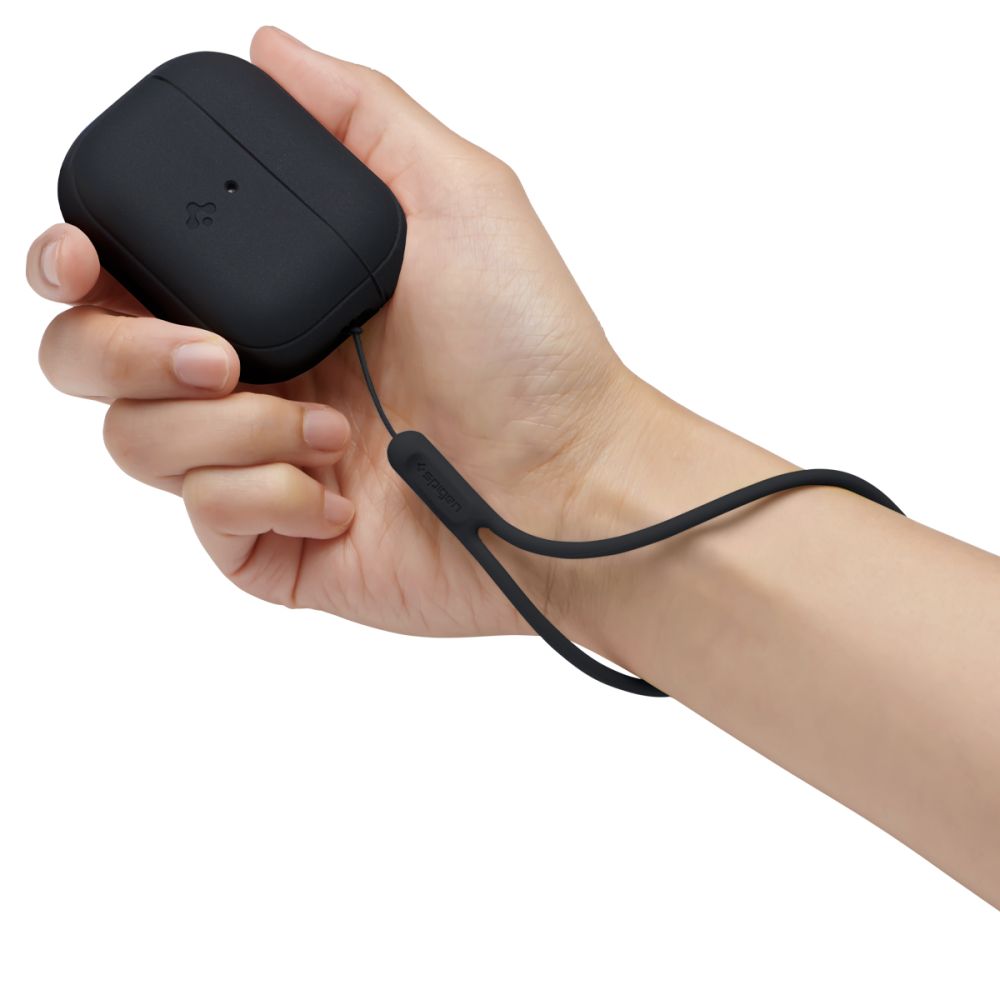CUSTODIA SPIGEN SILICONE FIT STRAP APPLE AIRPODS PRO 1 / 2 NERA