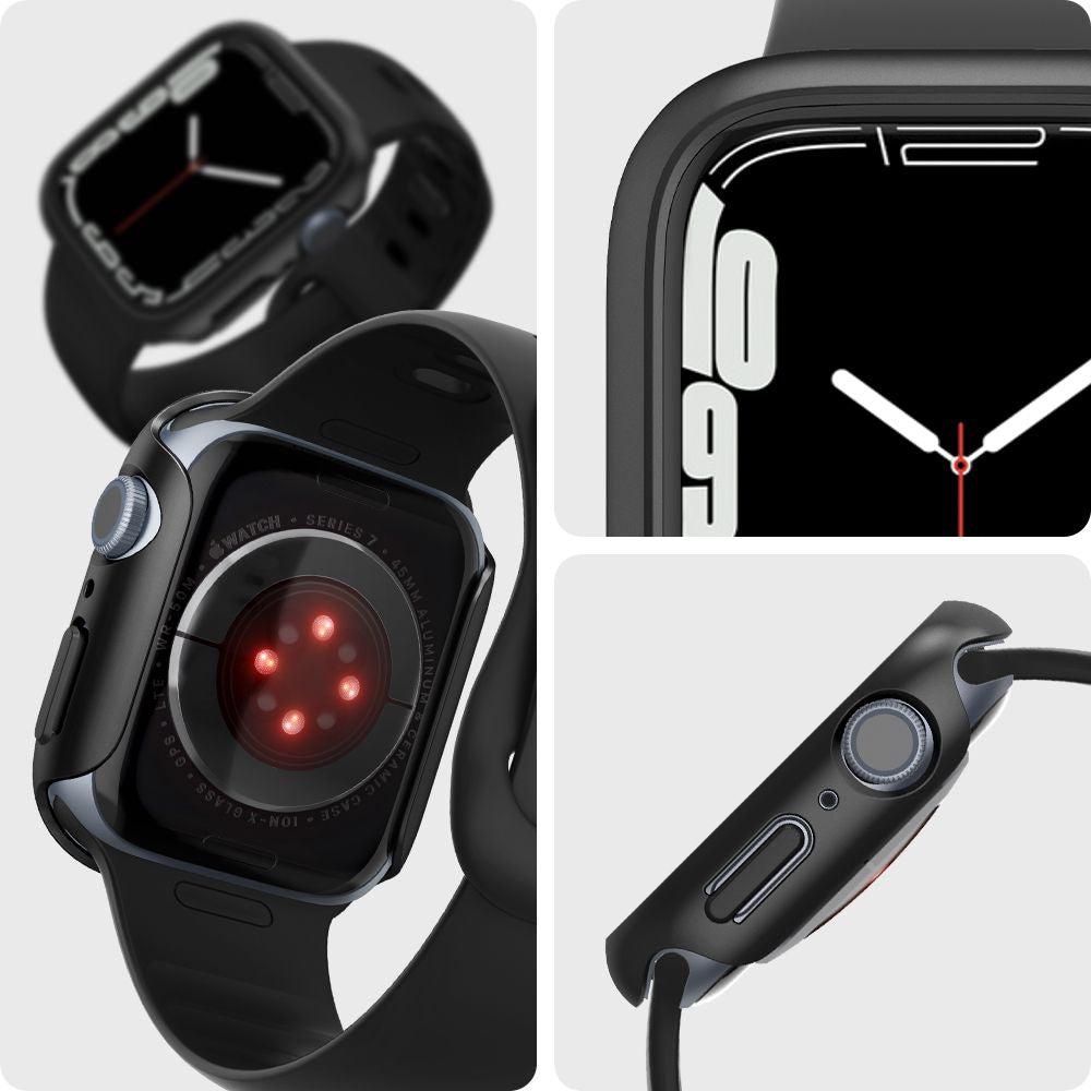 CUSTODIA PROTETTIVA PER APPLE WATCH 45 MM SPIGEN THIN FIT NERA