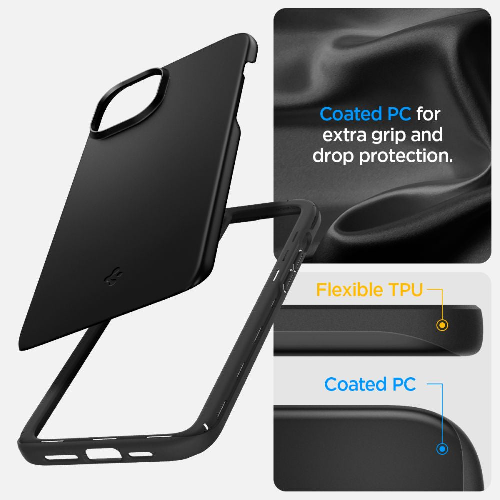 COPERTURA SPIGEN THIN FIT IPHONE 15 PLUS NERA