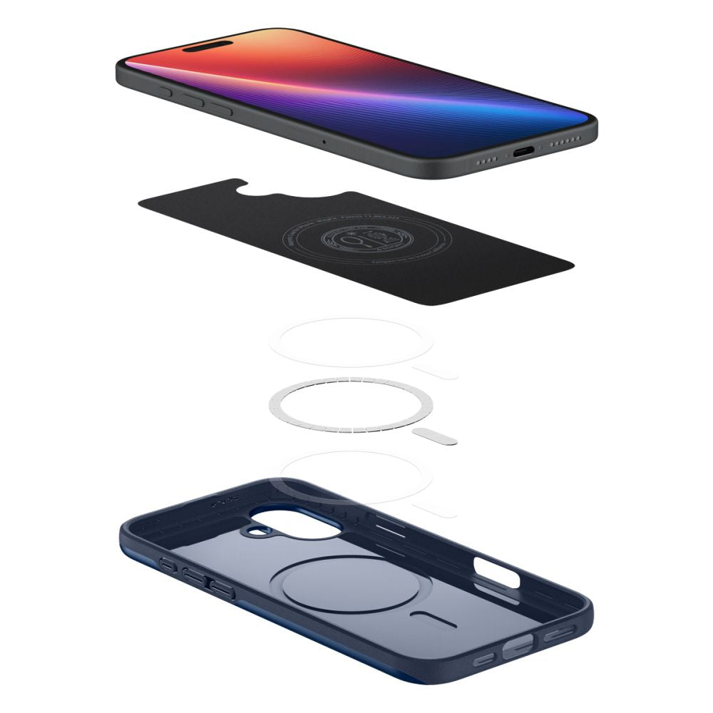 COPERTURA SPIGEN THIN FIT MAG MAGSAFE IPHONE 16 BLU NAVY