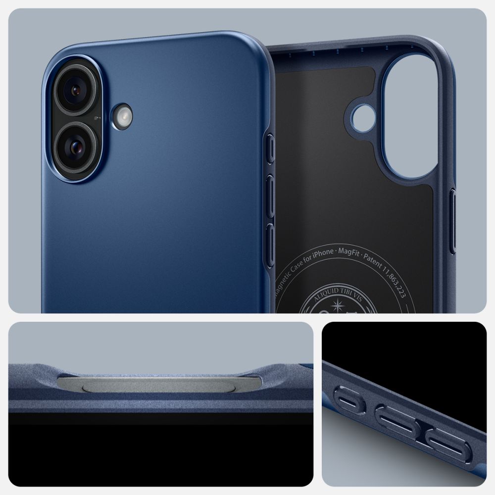 COPERTURA SPIGEN THIN FIT MAG MAGSAFE IPHONE 16 BLU NAVY
