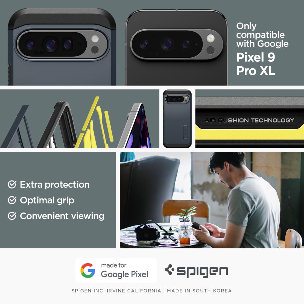 COPERTURA PER GOOGLE PIXEL 9 PRO XL SPIGEN TOUGH ARMOR METAL SLATE
