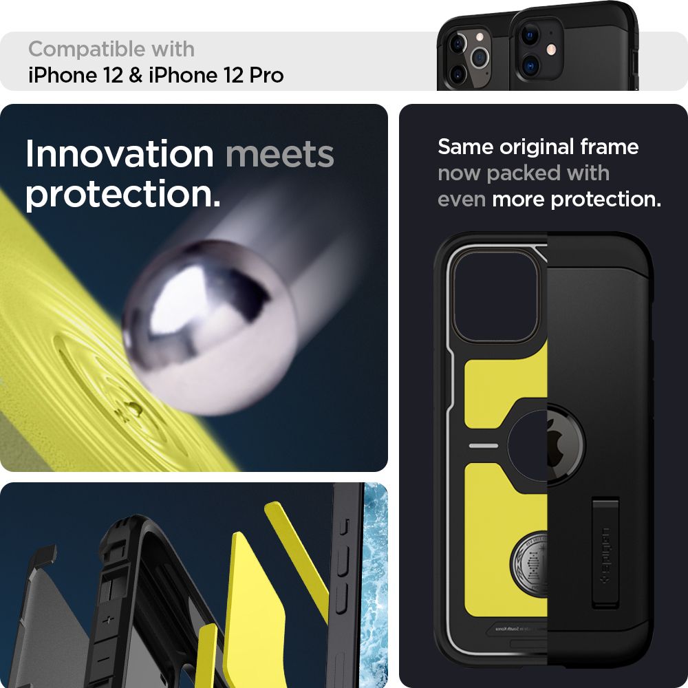 COPERTURA SPIGEN TOUGH ARMOR IPHONE 12/12 PRO NERA