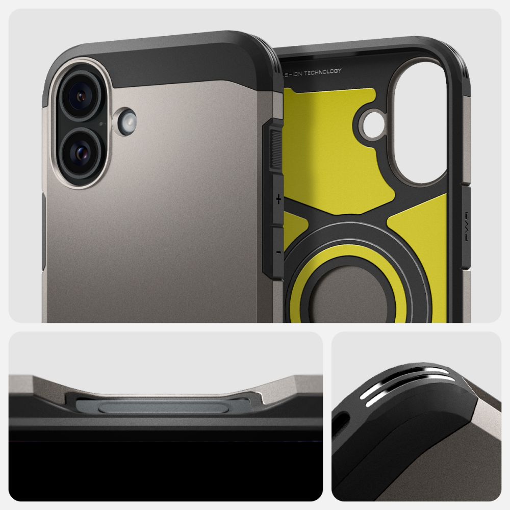 COPERTURA SPIGEN TOUGH ARMOR MAG MAGSAFE IPHONE 16 GUNMETAL