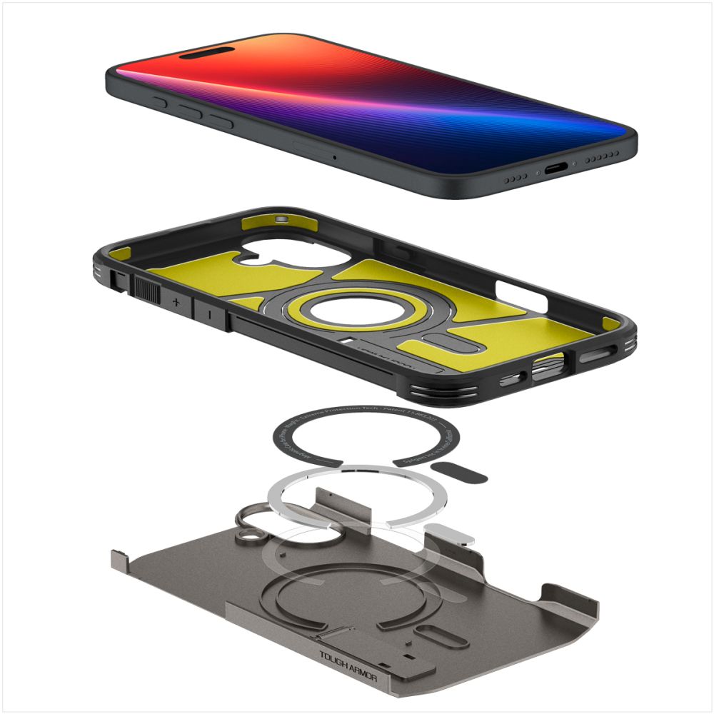 COPERTURA SPIGEN TOUGH ARMOR MAG MAGSAFE IPHONE 16 GUNMETAL