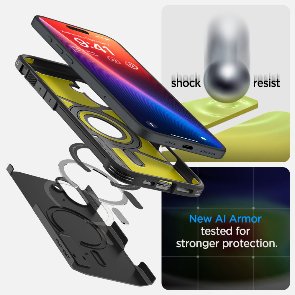 COPERTURA SPIGEN TOUGH ARMOR MAG MAGSAFE IPHONE 16 PLUS NERA
