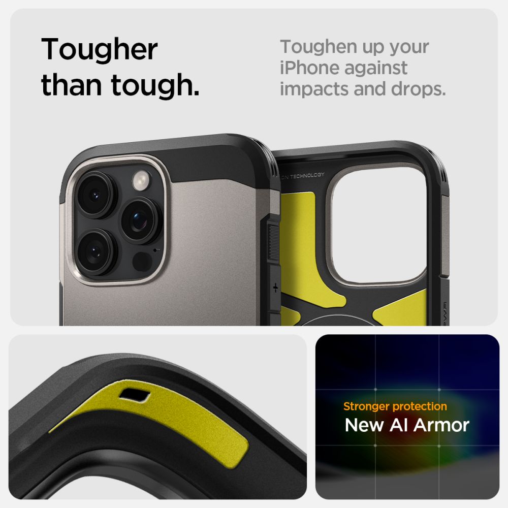 COPERTURA SPIGEN TOUGH ARMOR MAG MAGSAFE IPHONE 16 PRO MAX GUNMETAL