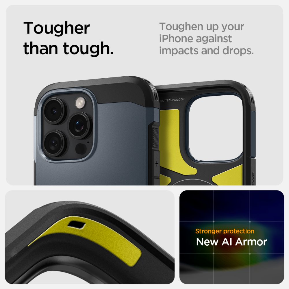 COPERTURA SPIGEN TOUGH ARMOR MAG MAGSAFE IPHONE 16 PRO MAX METAL SLATE