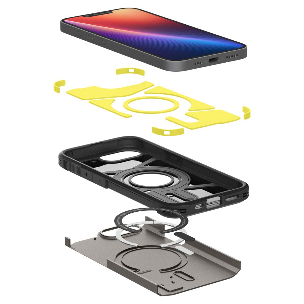 COPERTURA SPIGEN TOUGH ARMOR MAG MAGSAFE IPHONE 16E GUNMETAL