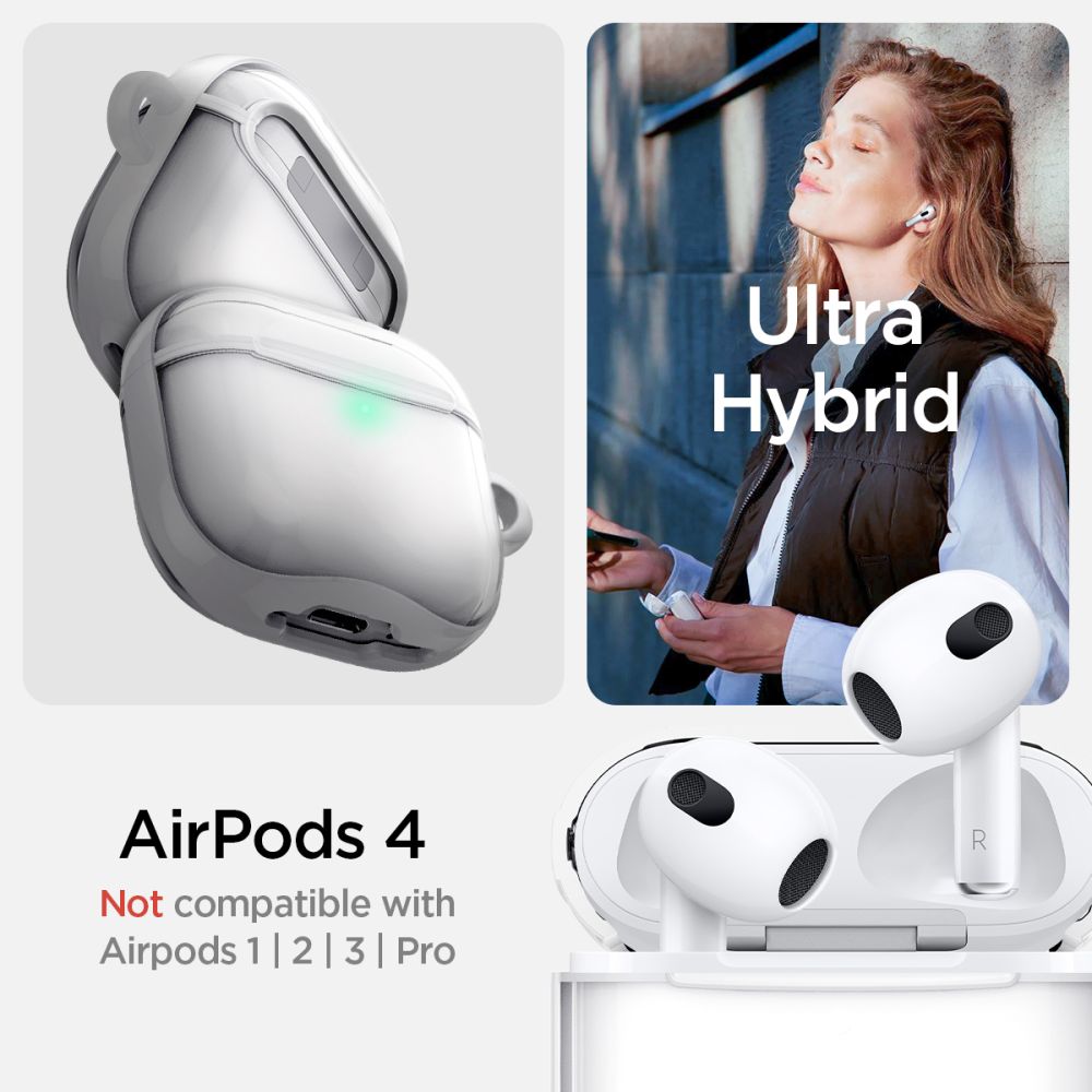 CUSTODIA SPIGEN ULTRA HYBRID PER APPLE AIRPODS 4 JET WHITE