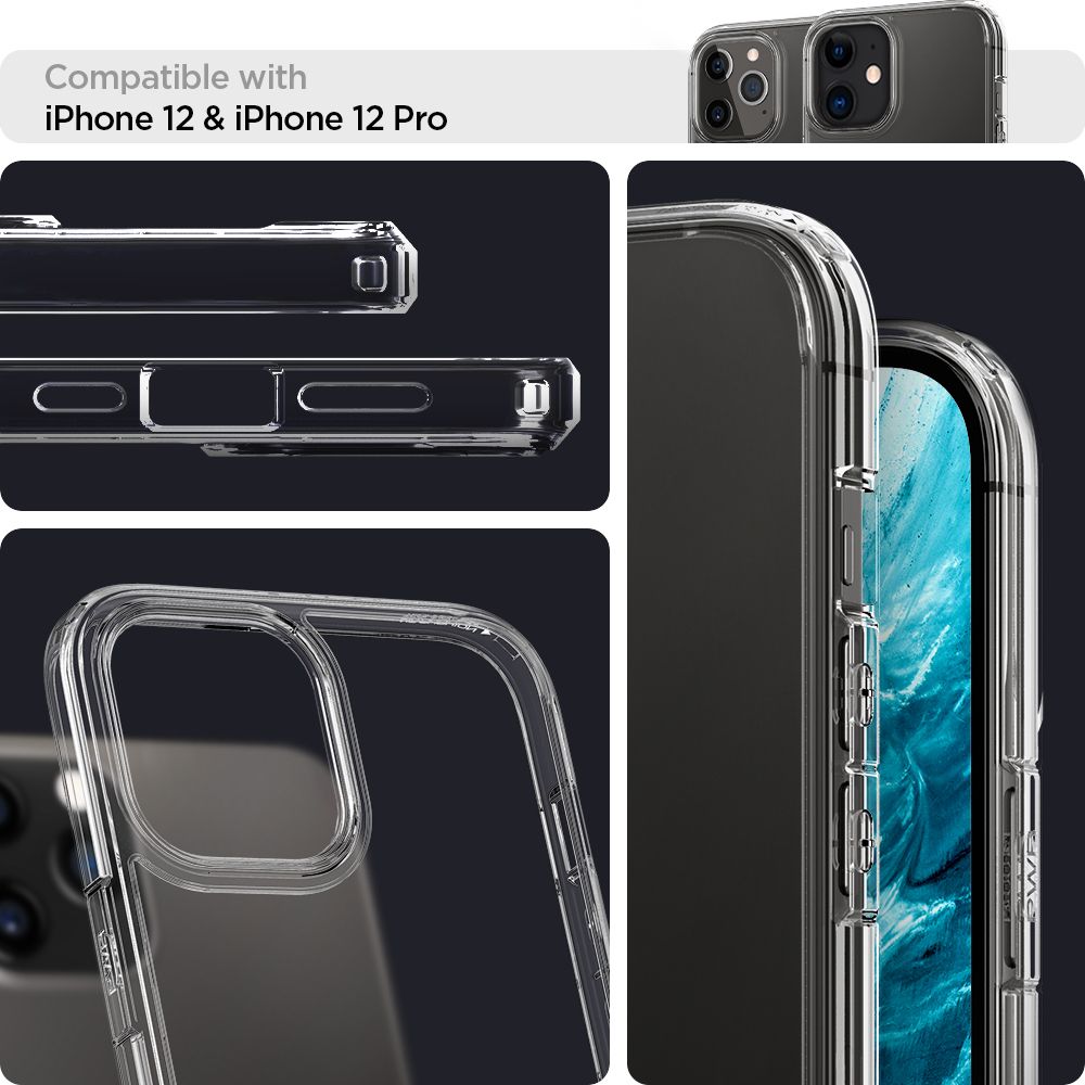 COPERTURA SPIGEN ULTRA HYBRID IPHONE 12/12 PRO CRYSTAL CLEAR