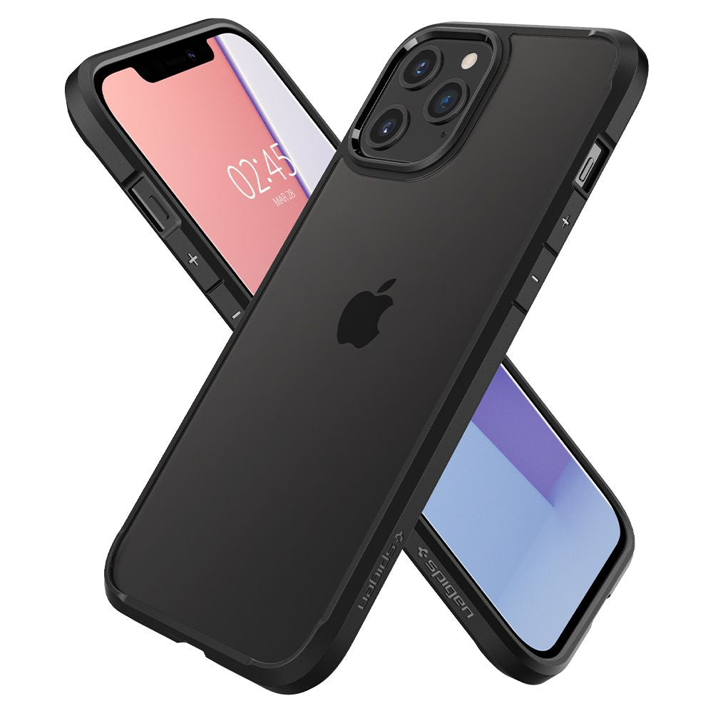 COPERTURA SPIGEN ULTRA HYBRID IPHONE 12/12 PRO NERO OPACO