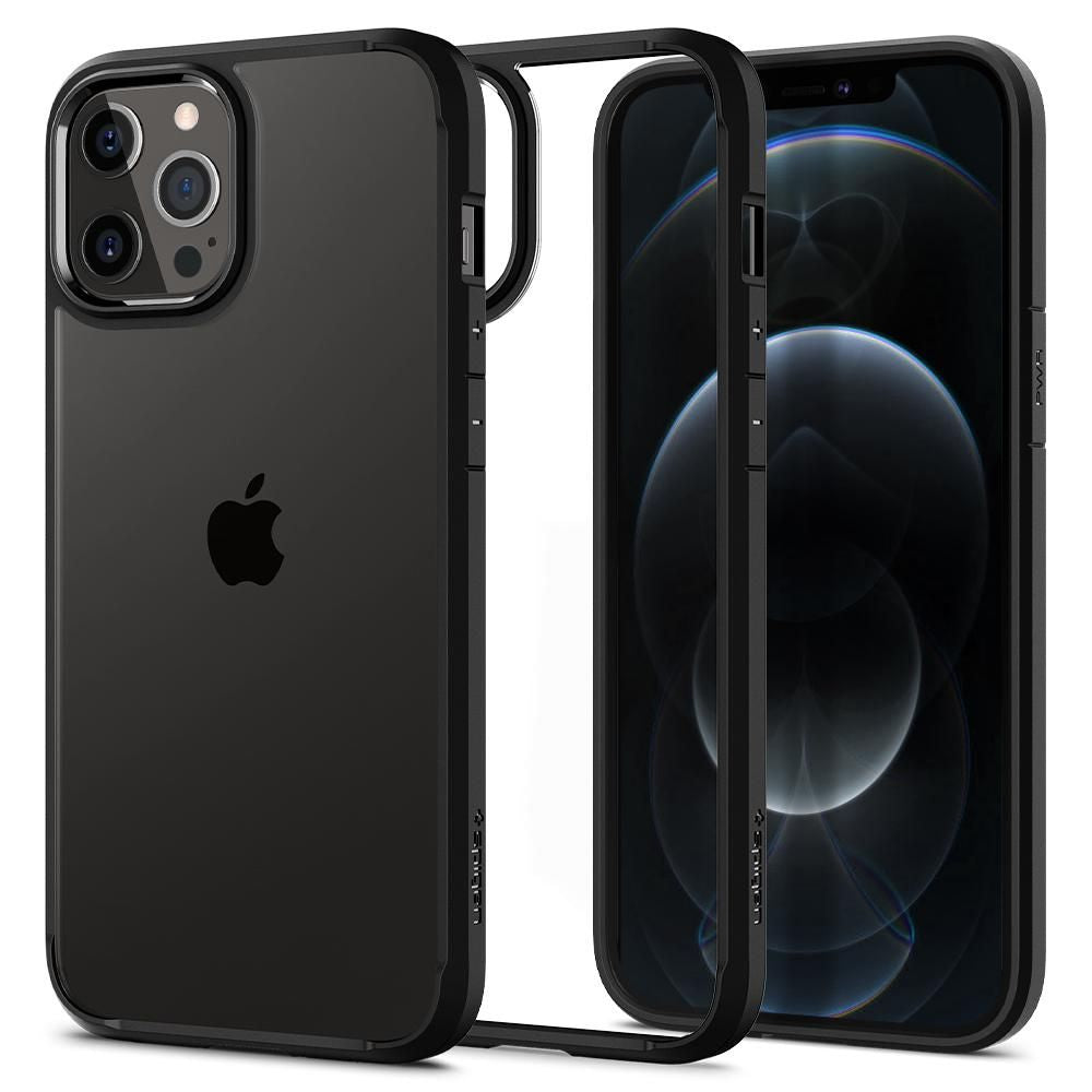COPERTURA SPIGEN ULTRA HYBRID IPHONE 12/12 PRO NERO OPACO