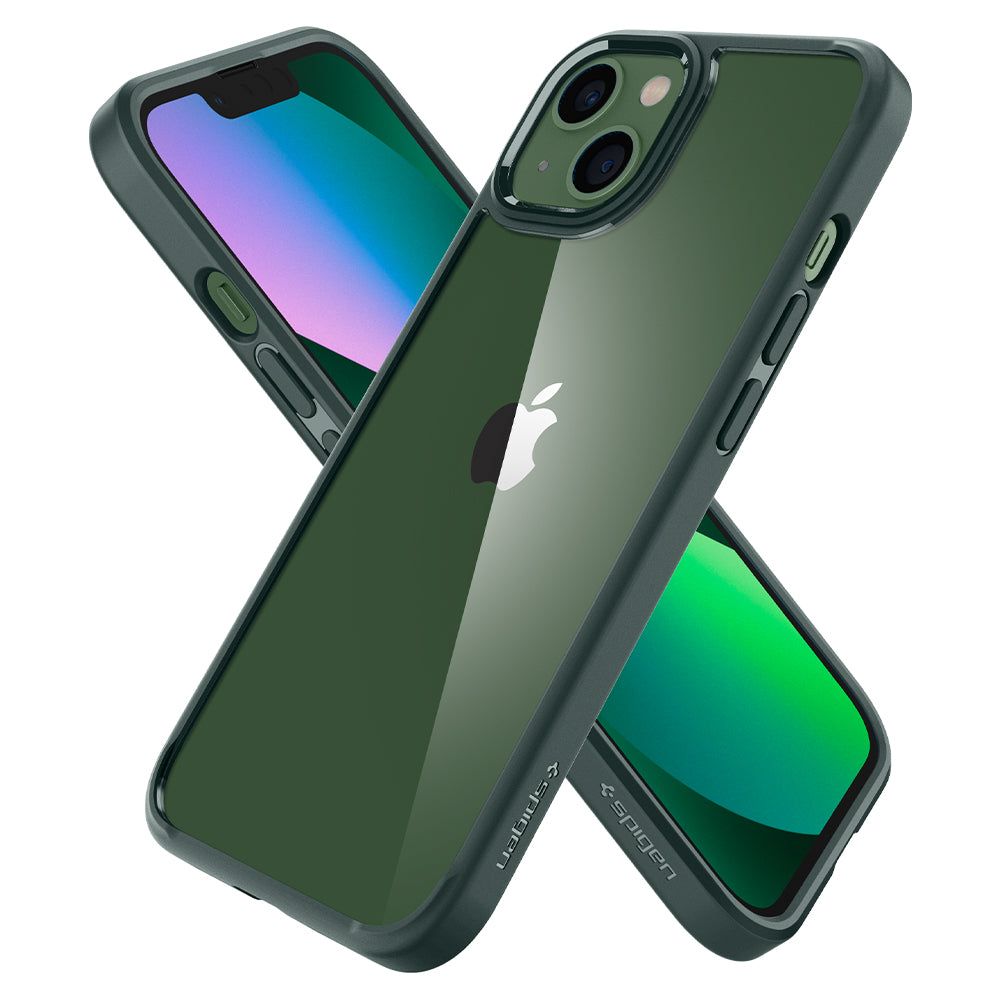 COPERTURA SPIGEN ULTRA HYBRID IPHONE 13 VERDE MEZZANOTTE