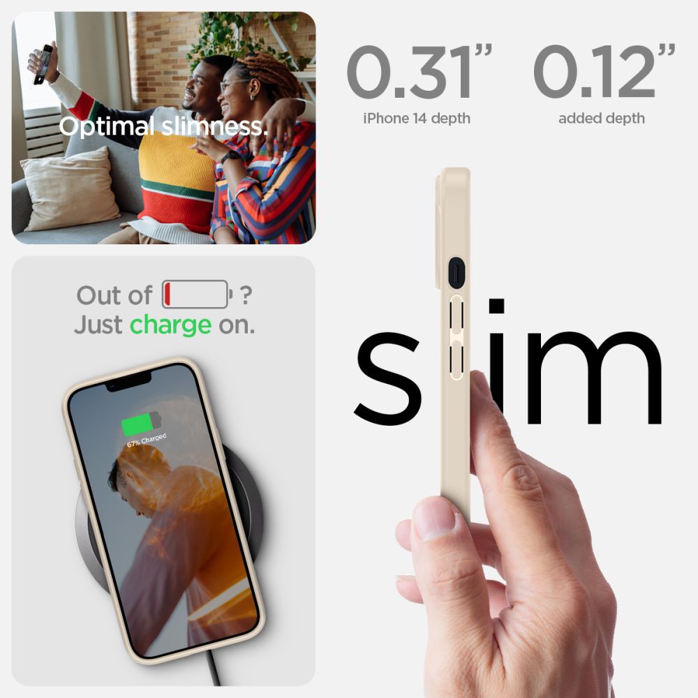 COPERTURA SPIGEN ULTRA HYBRID IPHONE 14 PLUS BEIGE SABBIOSO