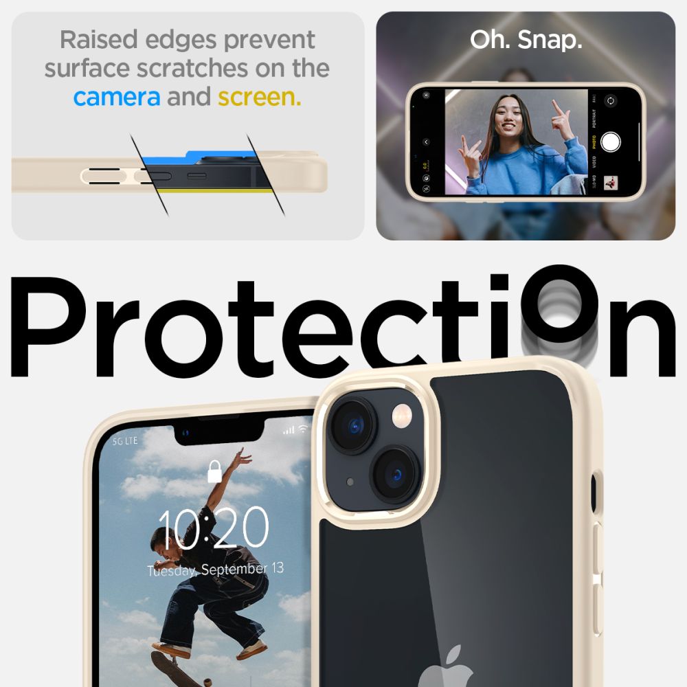 COPERTURA SPIGEN ULTRA HYBRID IPHONE 14 PLUS BEIGE SABBIOSO