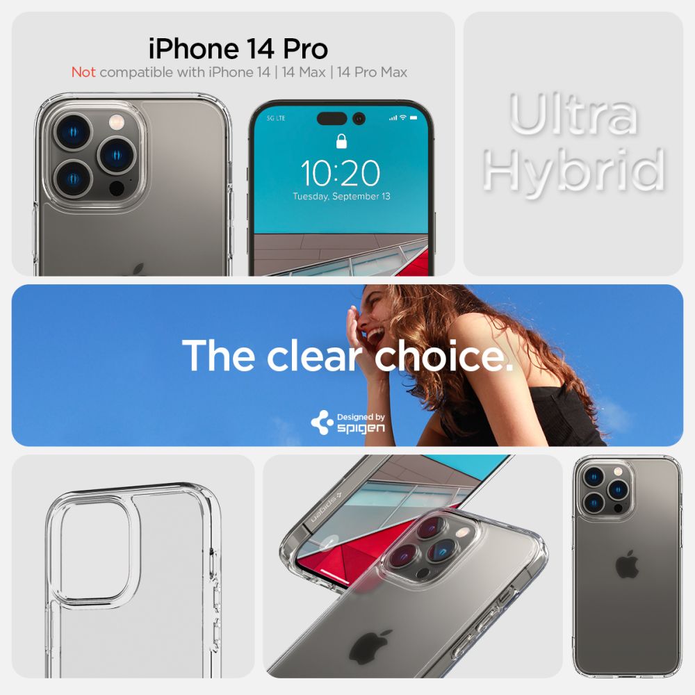 COPERTURA SPIGEN ULTRA HYBRID IPHONE 14 PRO FROST CLEAR