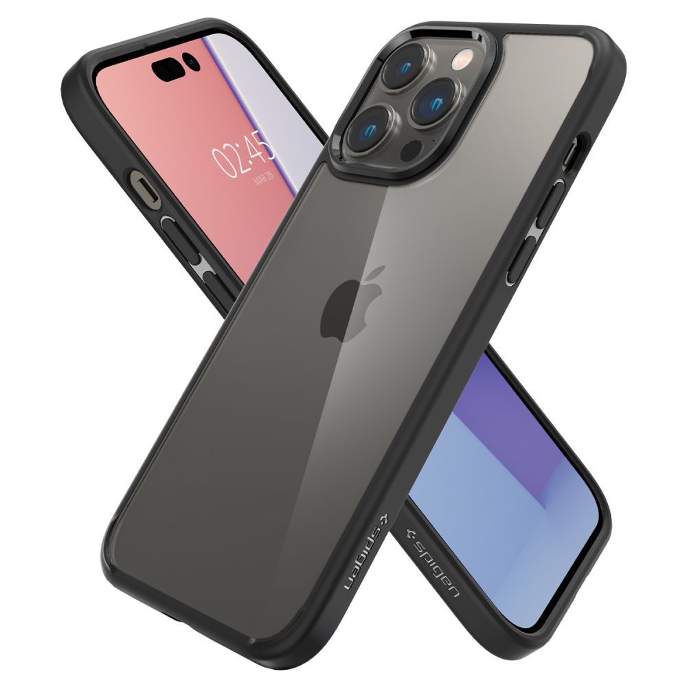 COPERTURA SPIGEN ULTRA HYBRID IPHONE 14 PRO NERO OPACO