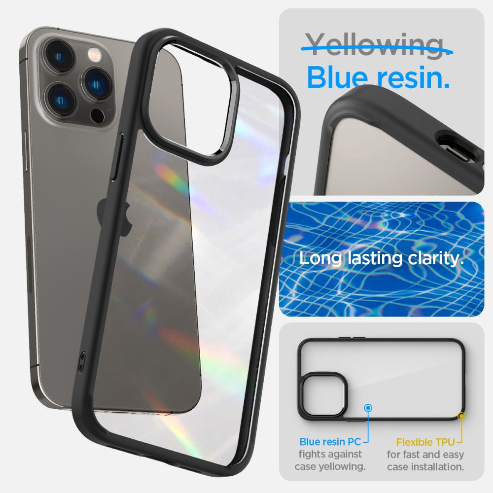 COPERTURA SPIGEN ULTRA HYBRID IPHONE 14 PRO NERO OPACO