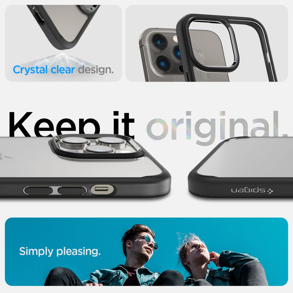 COPERTURA SPIGEN ULTRA HYBRID IPHONE 14 PRO MAX NERO OPACO