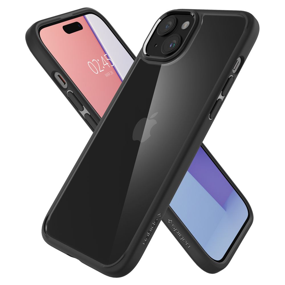 COPERTURA SPIGEN ULTRA HYBRID IPHONE 15 PLUS NERO OPACO