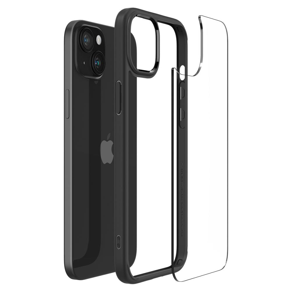 COPERTURA SPIGEN ULTRA HYBRID IPHONE 15 PLUS NERO OPACO